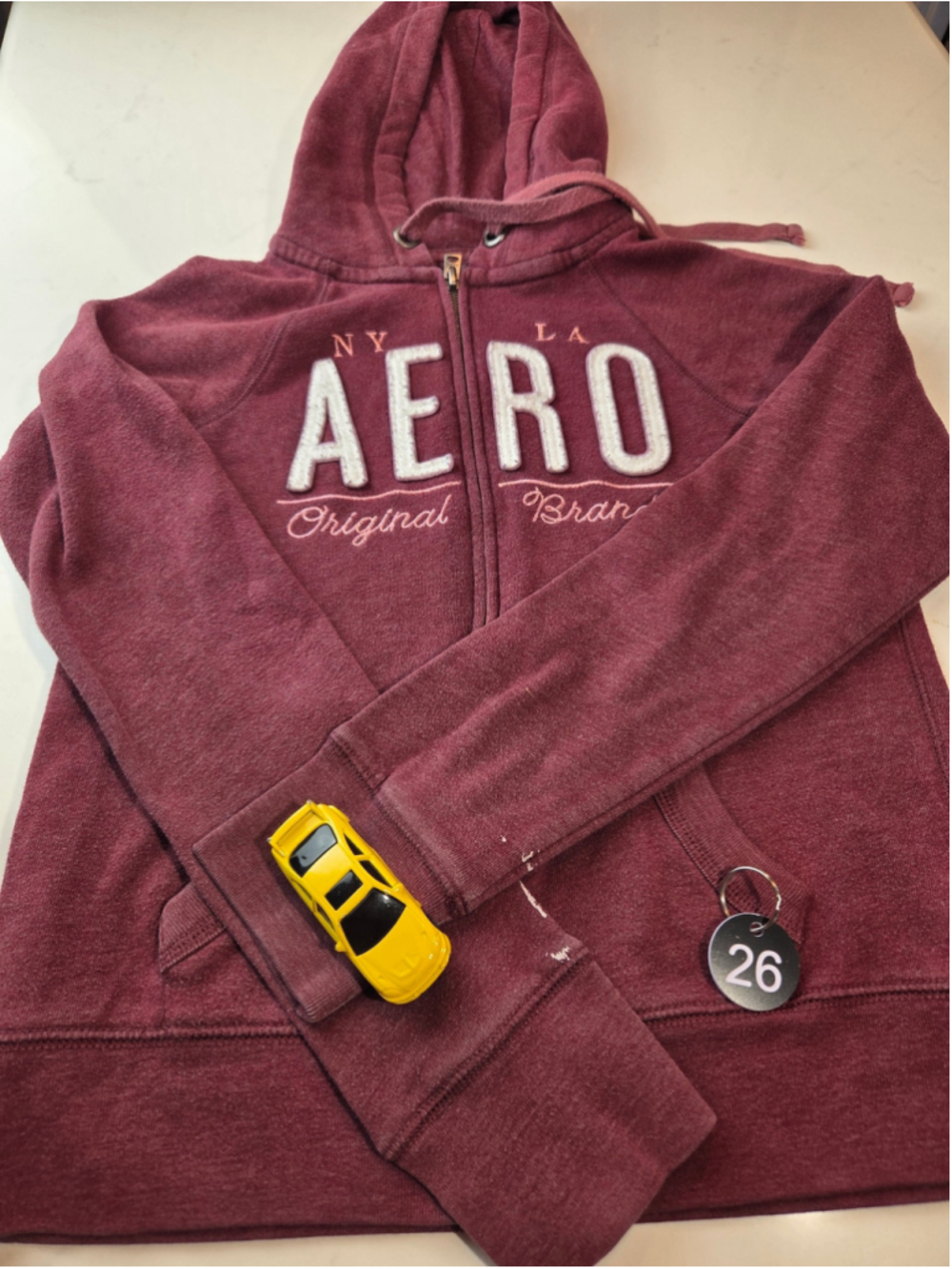 Women's Aeropostale Zip-Up Hoodie Maroon White Size XS #26